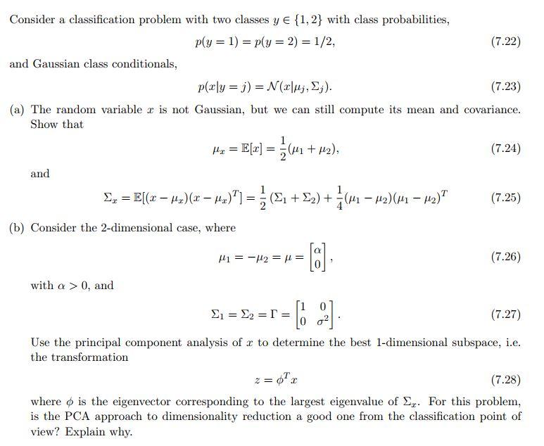 Consider A Classification Problem With Two Classes Chegg Com