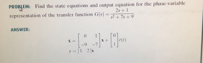Solved PRORLEM: Find the state equations and output equation | Chegg.com