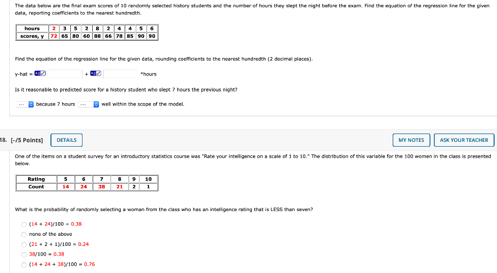 Solved The Data Below Are The Final Exam Scores Of 10 | Chegg.com