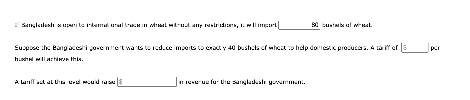 Solved 4. Effects of a tariff on international trade The | Chegg.com