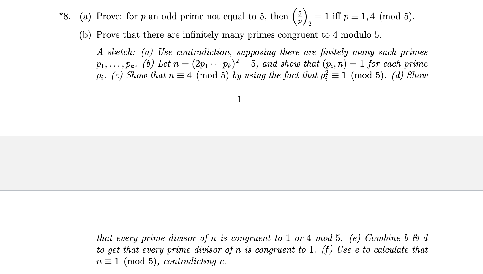 Solved 2 *8. (a) Prove: For P An Odd Prime Not Equal To 5, | Chegg.com