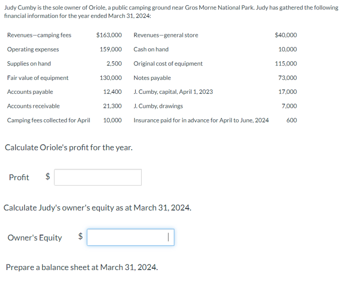 Solved Judy Cumby is the sole owner of Oriole, a public