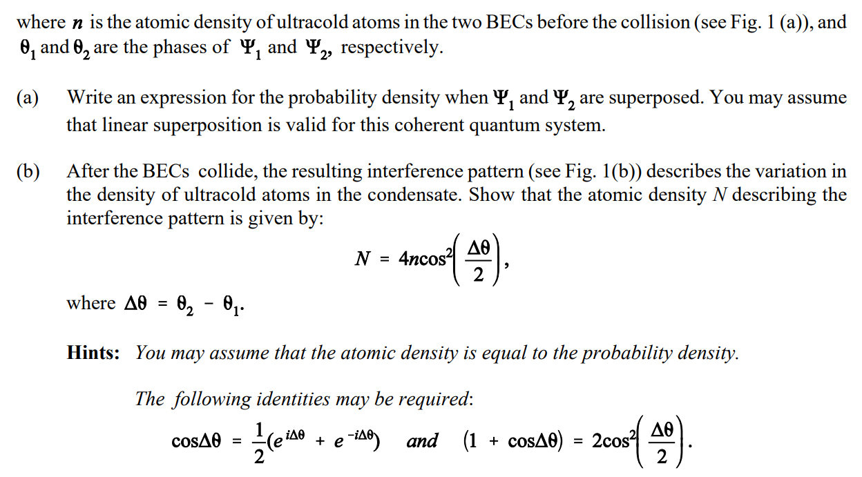 Solved Question 2 In a Bose-Einstein condensate (BEC) | Chegg.com