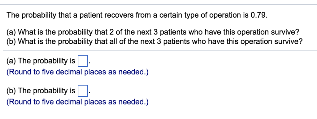 Solved The Probability That A Patient Recovers From A | Chegg.com