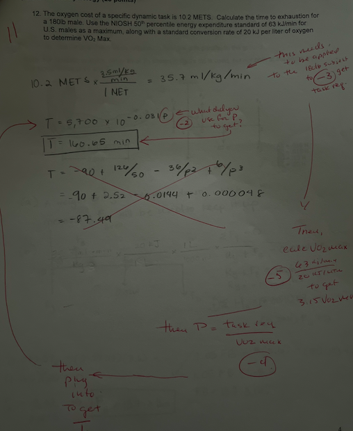 Solved 12. The Oxygen Cost Of A Specific Dynamic Task Is 