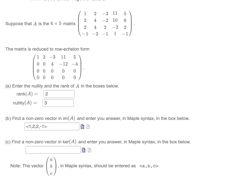 Solved Suppose that A is the 4×5 matrix | Chegg.com