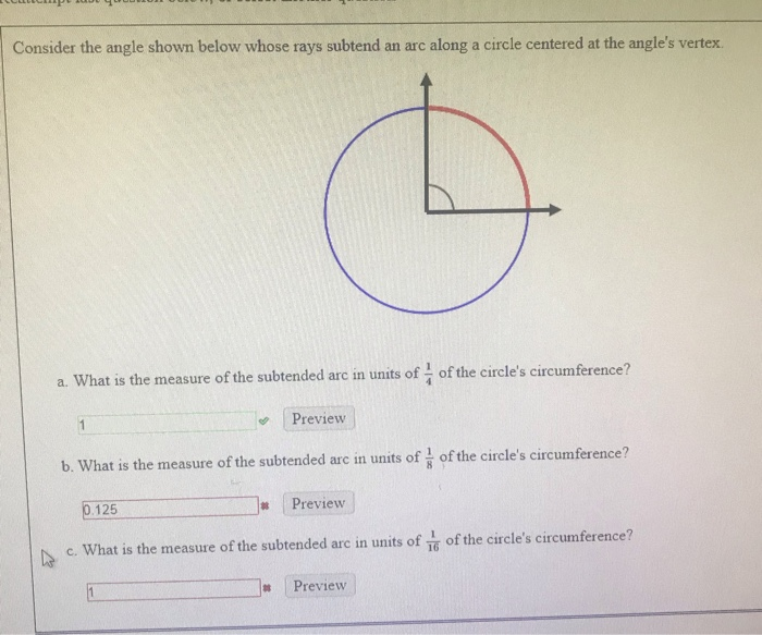 Solved Consider the angle shown below whose rays subtend an | Chegg.com