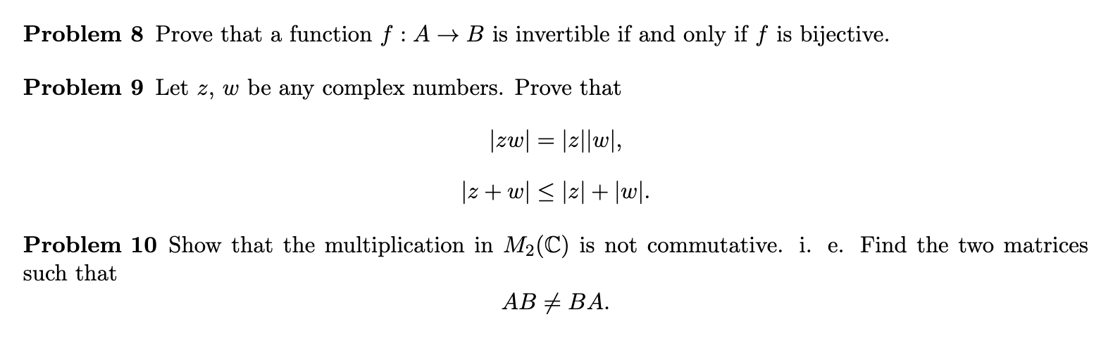 Solved Problem 8 Prove that a function f:A→B is invertible | Chegg.com