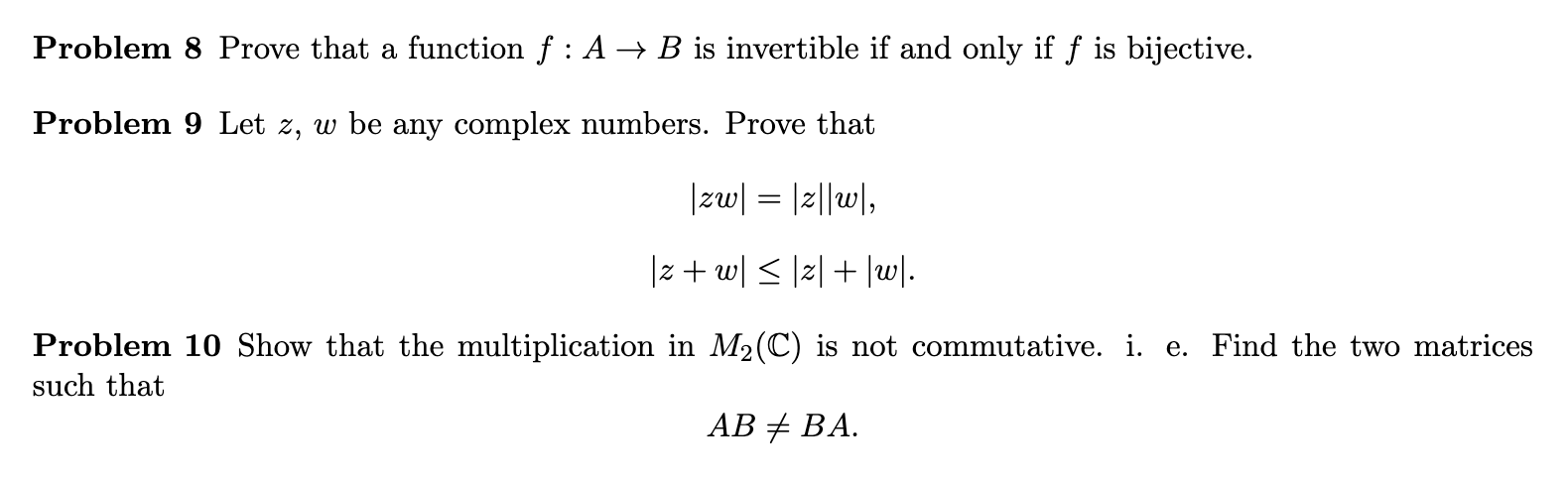 Solved Problem 8 Prove That A Function F:A→B Is Invertible | Chegg.com