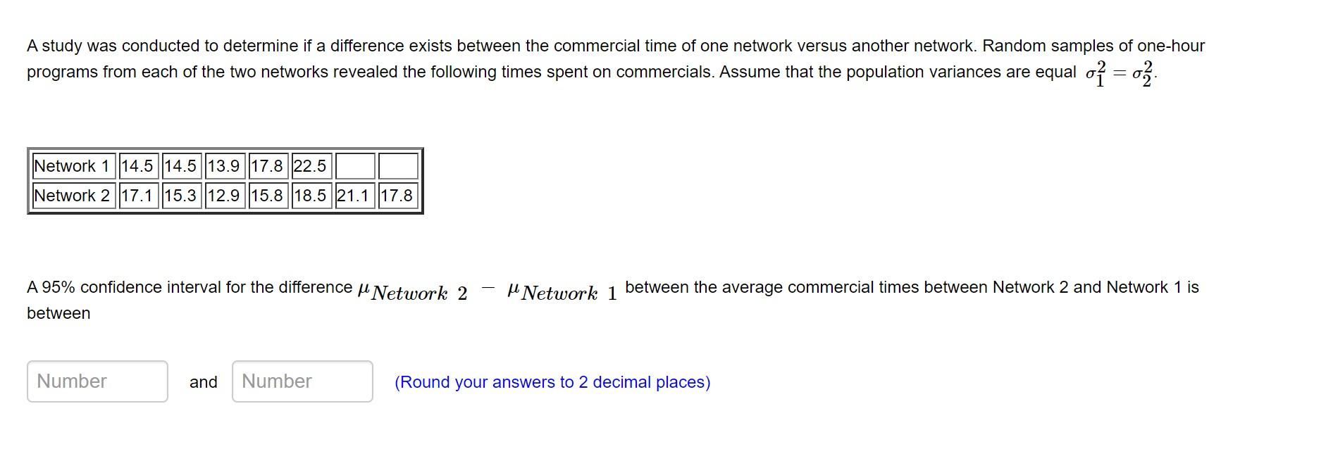 Solved A study was conducted to determine if a difference | Chegg.com