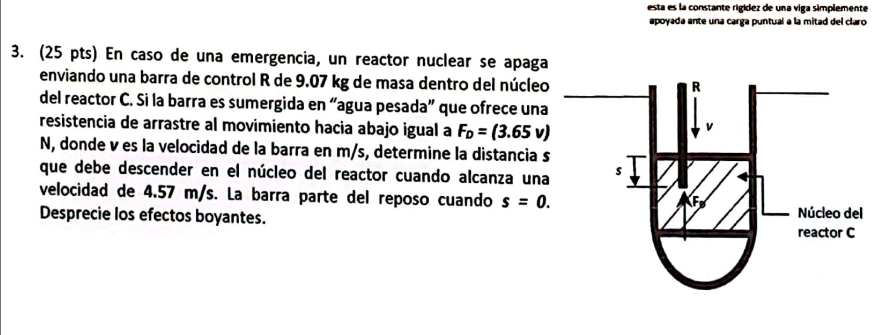 esta es la constante riglder de una viga simplemente apoyada ante una carga puntual a ta mitad del claro (25 pts) En caso de