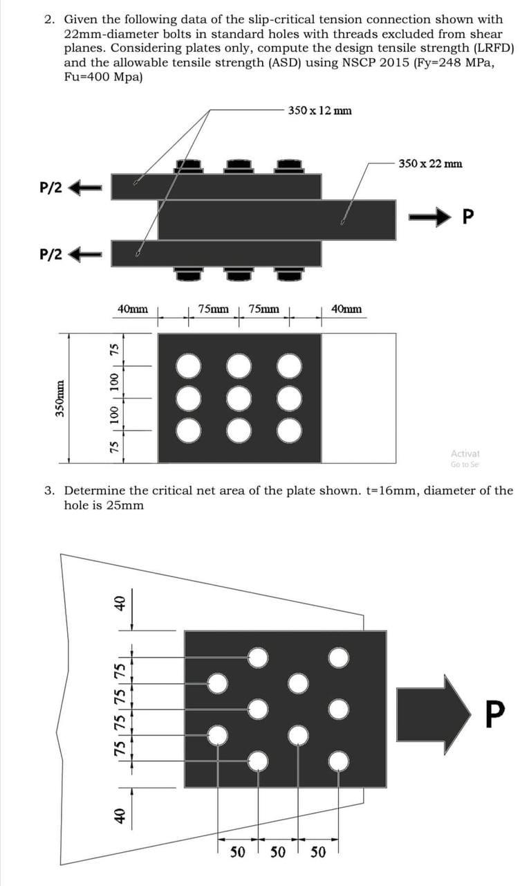Solved 2. Given the following data of the slipcritical