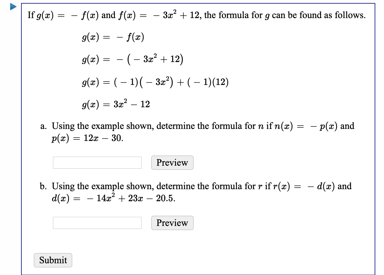 Solved If G X F X And F X 3x2 12 The Formula Chegg Com