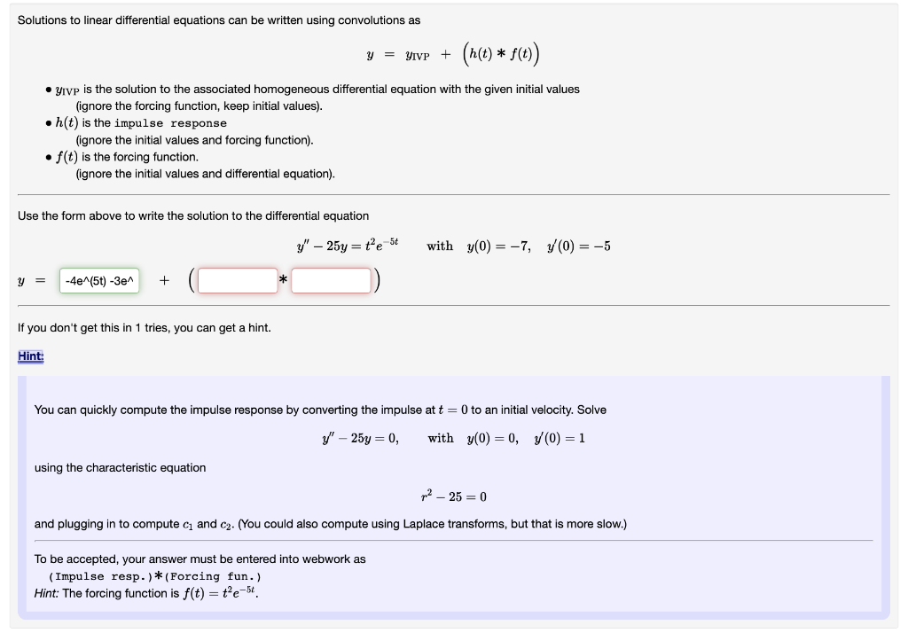 Solved Solutions to linear differential equations can be | Chegg.com