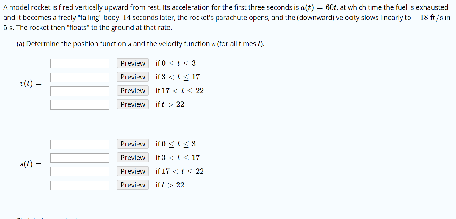 Solved A model rocket is fired vertically upward from rest.