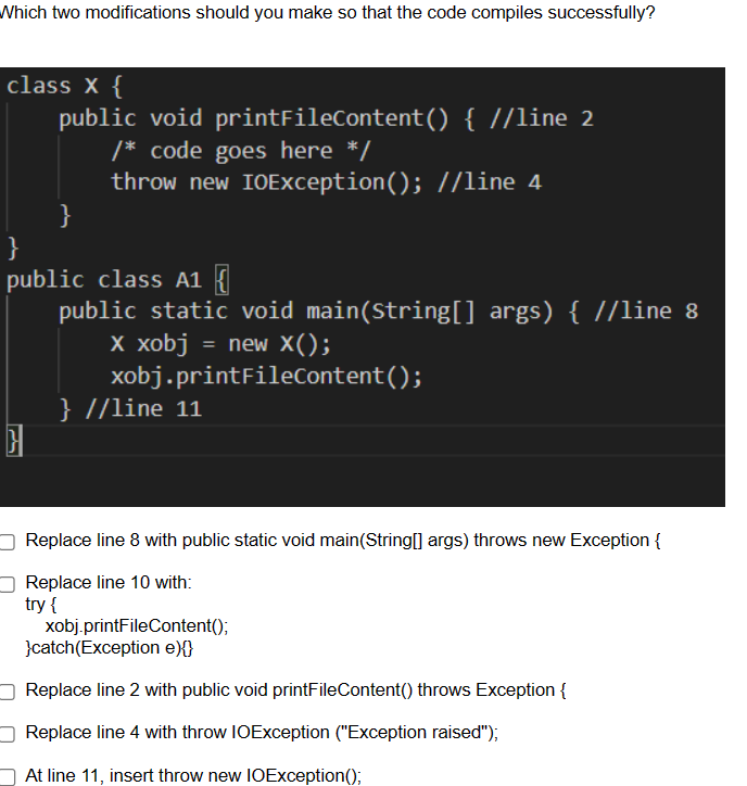 Solved Which two modifications should you make so that the | Chegg.com