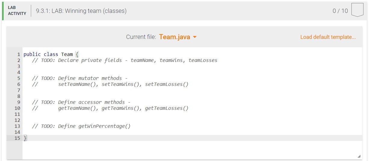 Solved Given main(), define the Team class (in file | Chegg.com