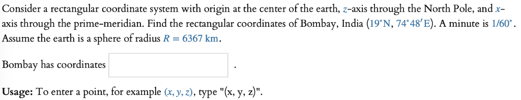 Solved Consider a rectangular coordinate system with origin | Chegg.com