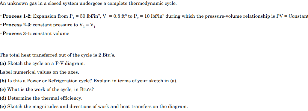 Solved An unknown gas in a closed system undergoes a | Chegg.com