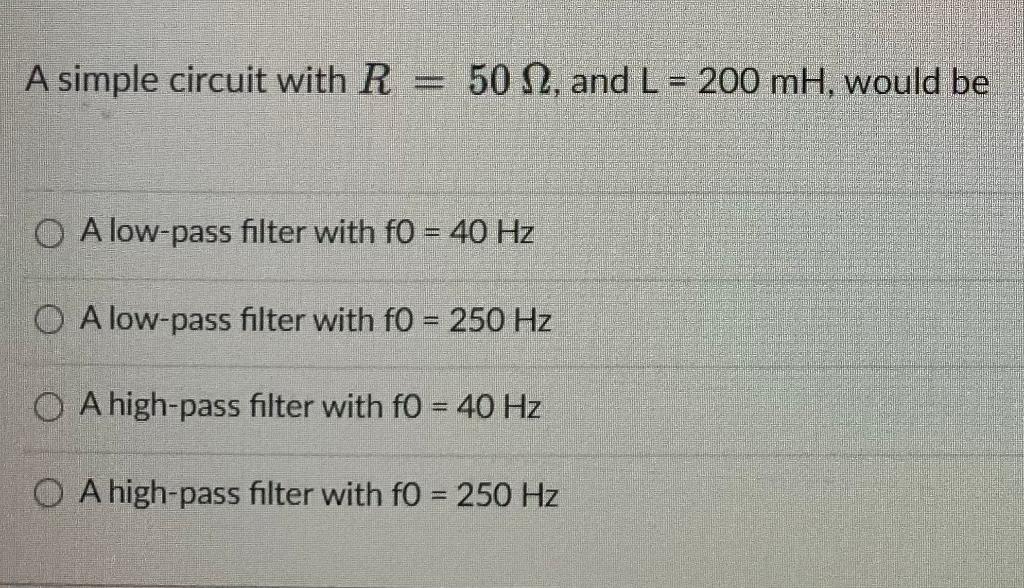 Solved A simple circuit with R = 50 12, and L = 200 mH, | Chegg.com