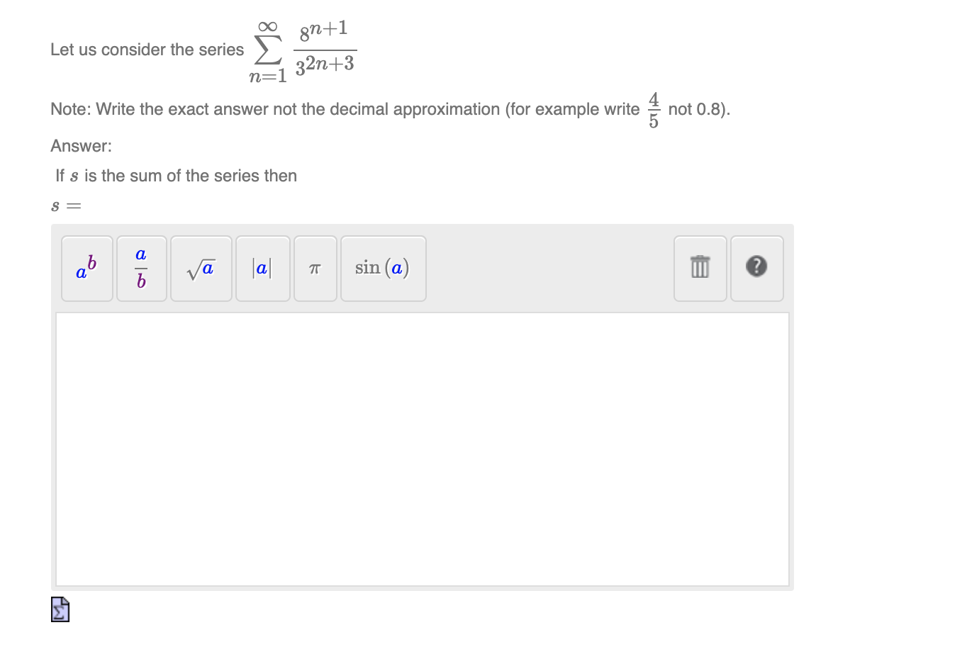 Solved A Gn 1 32n 3 N 1 Let Us Consider The Series Note Chegg Com