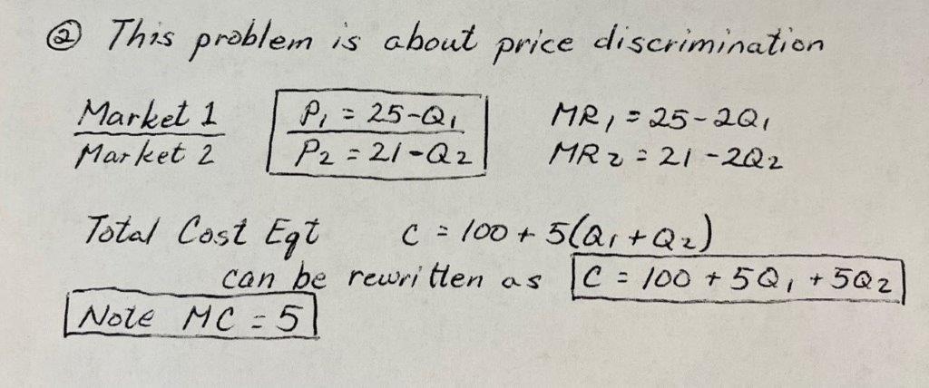 Solved @ This Problem Is About Price Discrimination Market 1 | Chegg.com