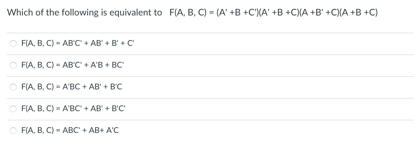 Solved Which Of The Following Is Equivalent To | Chegg.com