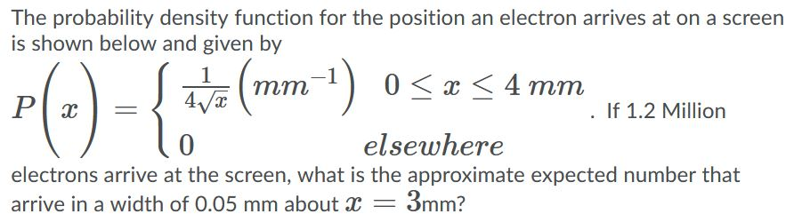 Solved The probability density function for the position an | Chegg.com