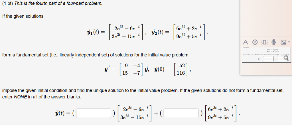 Solved (1 Pt) This Is The Fourth Part Of A Four-part | Chegg.com