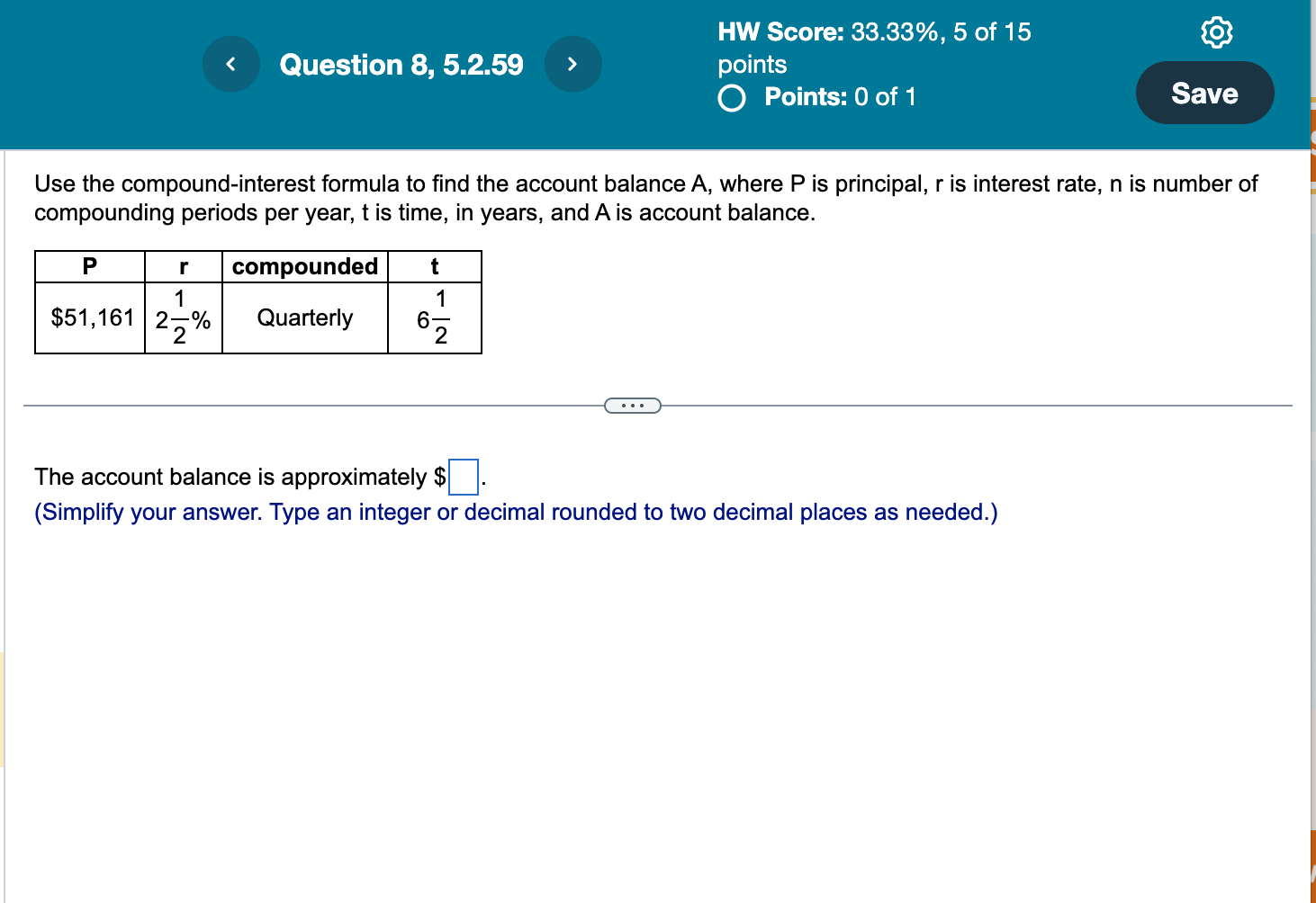 Solved Use the compound-interest formula to find the account | Chegg.com