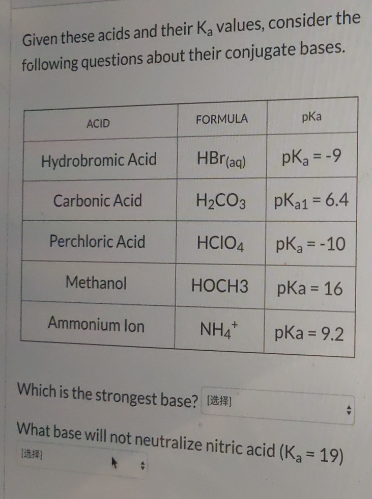 solved-given-these-acids-and-their-ka-values-consider-the-chegg