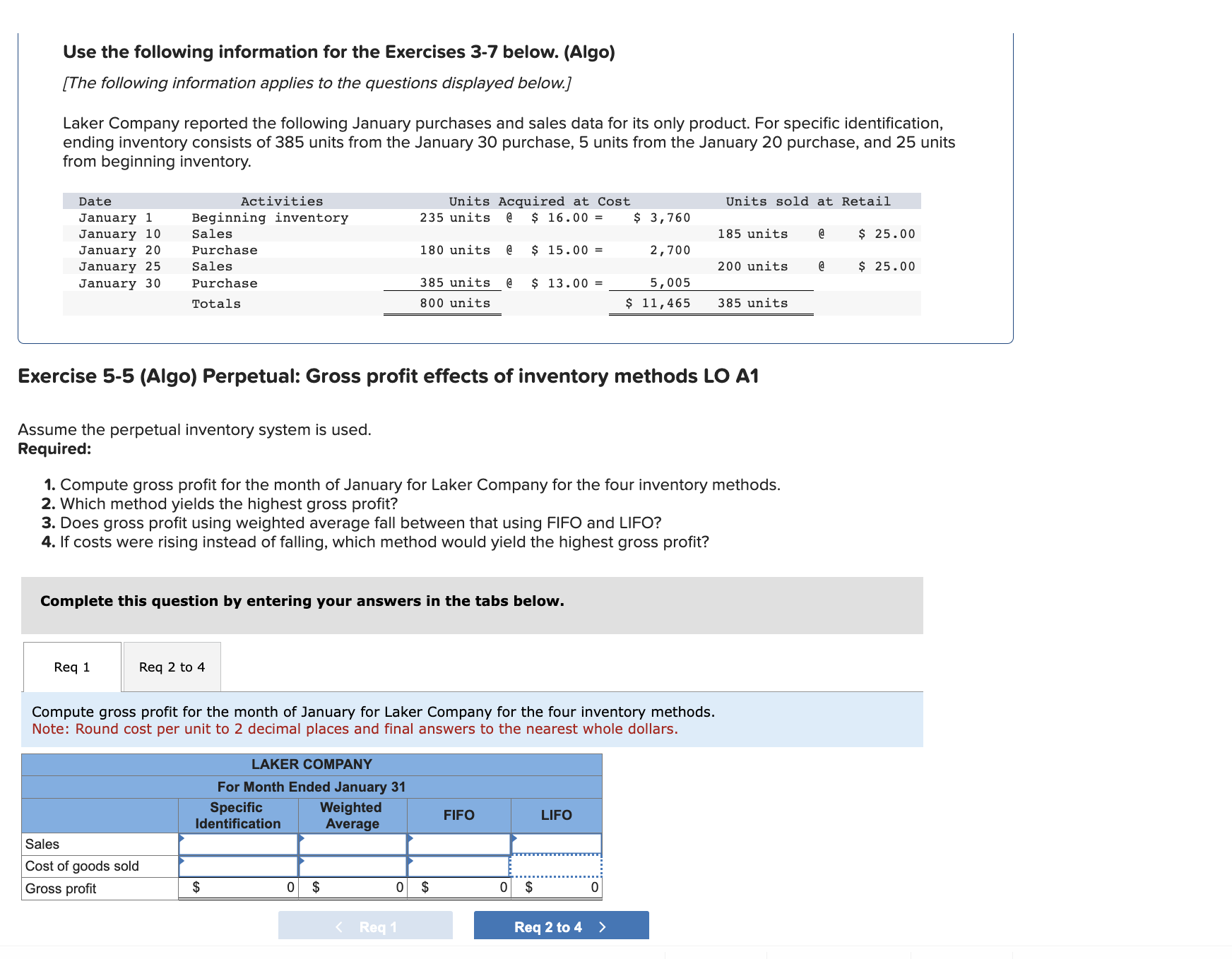 Solved Use the following information for the Exercises 3-7 | Chegg.com