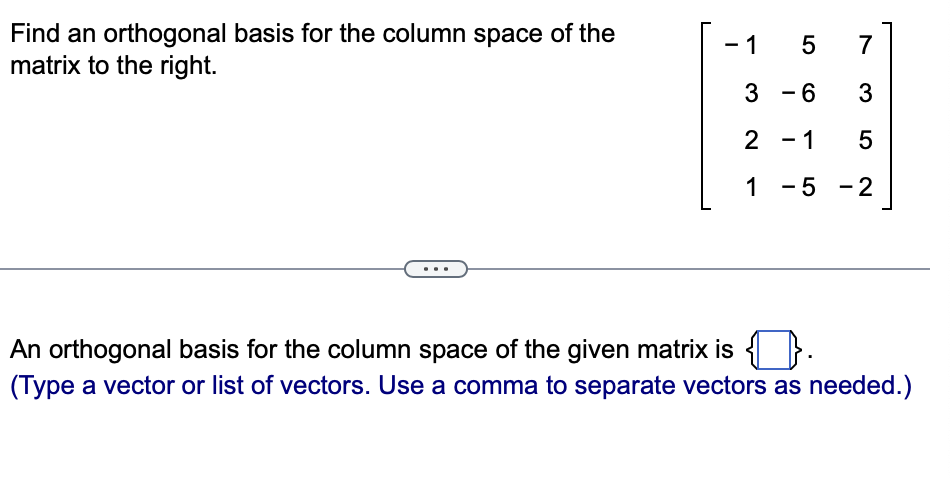 Orthogonal deals basis calculator