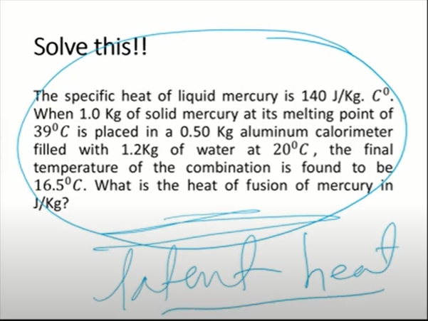 Solved Solve This The Specific Heat Of Liquid Mercury I Chegg Com