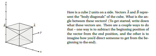 Solved Z A Here Is A Cube 2 Units On A Side Vectors A An Chegg Com