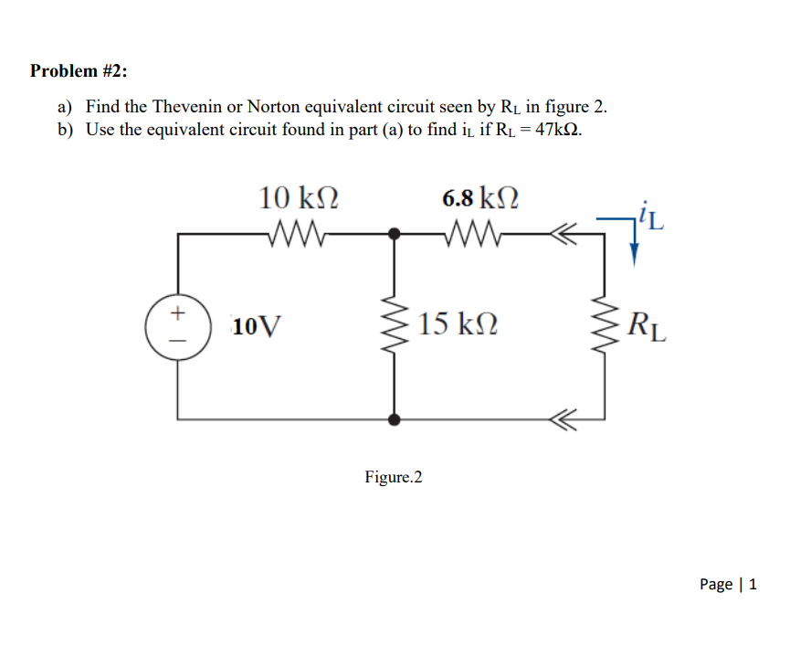 Solved Problem #2: A) Find The Thevenin Or Norton Equivalent | Chegg.com