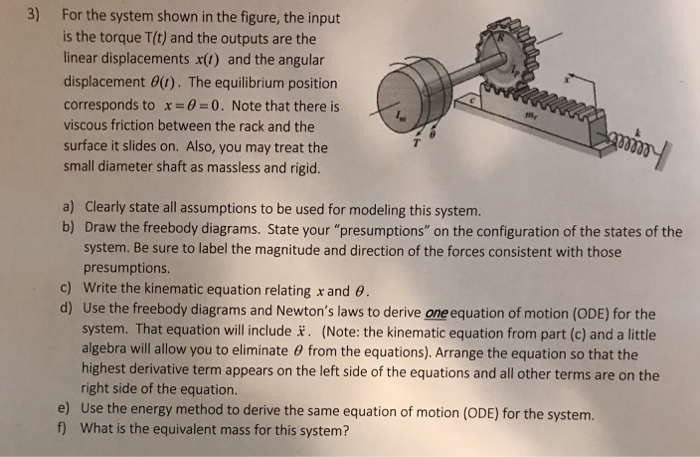 Solved 3) For the system shown in the figure, the input is | Chegg.com