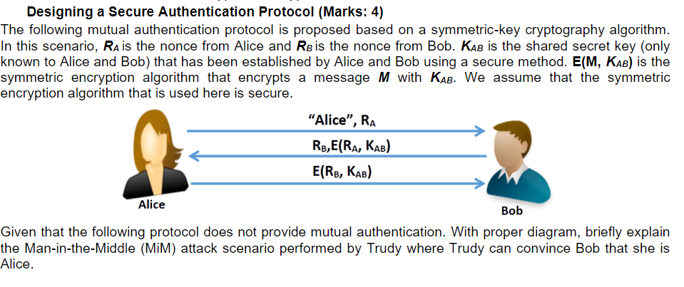 Solved Designing A Secure Authentication Protocol (Marks: 4) | Chegg.com