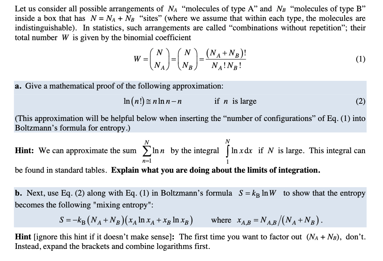 Solved Let Us Consider All Possible Arrangements Of Na M Chegg Com