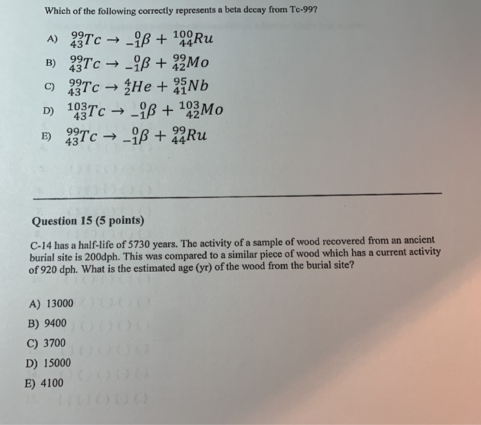Solved Which Of The Following Correctly Represents A Beta Chegg