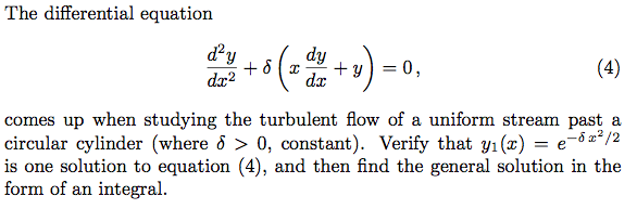 Solved The differential equation (4) comes up when studying | Chegg.com
