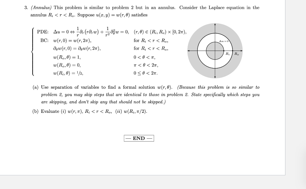 Solved 3. (Annulus) This problem is similar to problem 2 but | Chegg.com