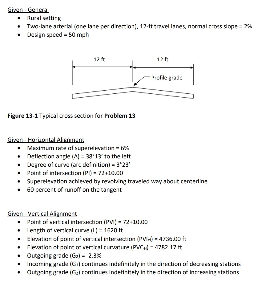 Design The Superelevation Transition From “begin | Chegg.com