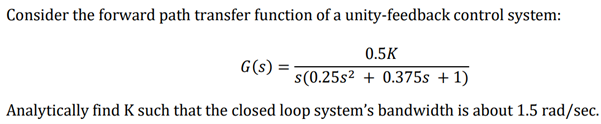 Solved Consider the forward path transfer function of a | Chegg.com