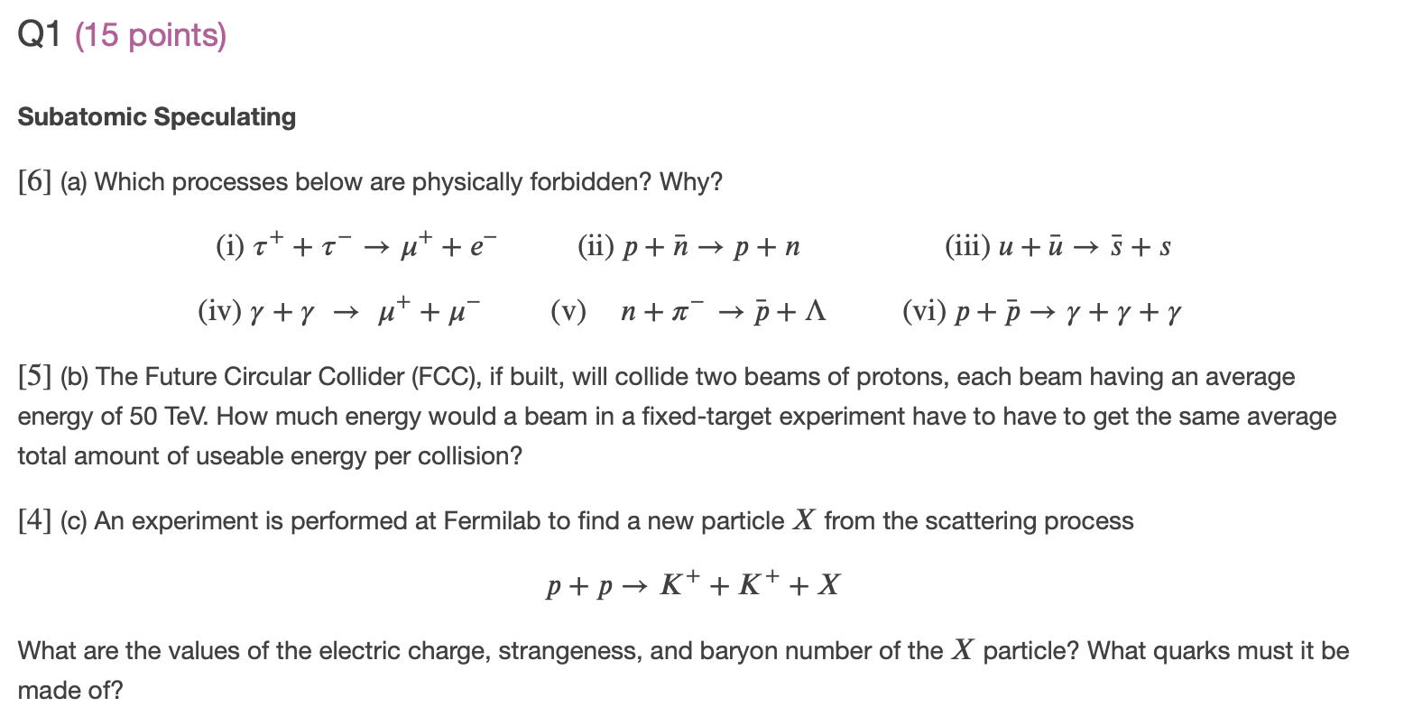 Solved Q1 15 Points Subatomic Speculating 6 A Which Chegg Com