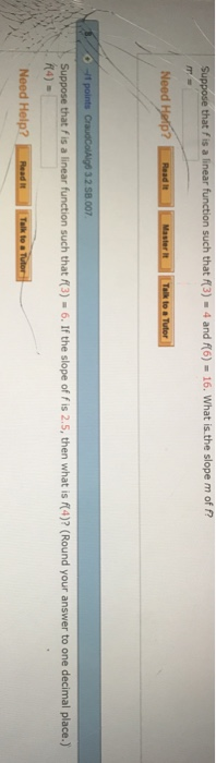 Solved 7 Suppose That F Is A Linear Function Such That