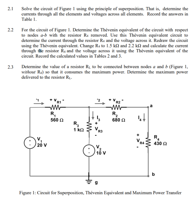 Solved 2.1 2.2 Solve the circuit of Figure 1 using the | Chegg.com