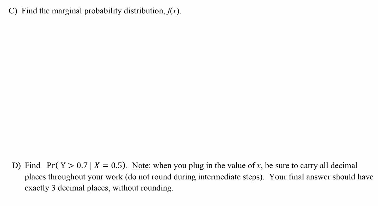 Solved Consider the joint distribution function for X and Y. | Chegg.com
