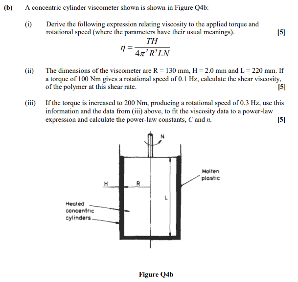 Solved (b) A concentric cylinder shown is shown