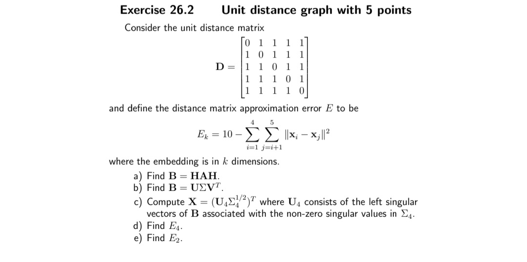 Solved Exercise 26.2 Unit distance graph with 5 points | Chegg.com